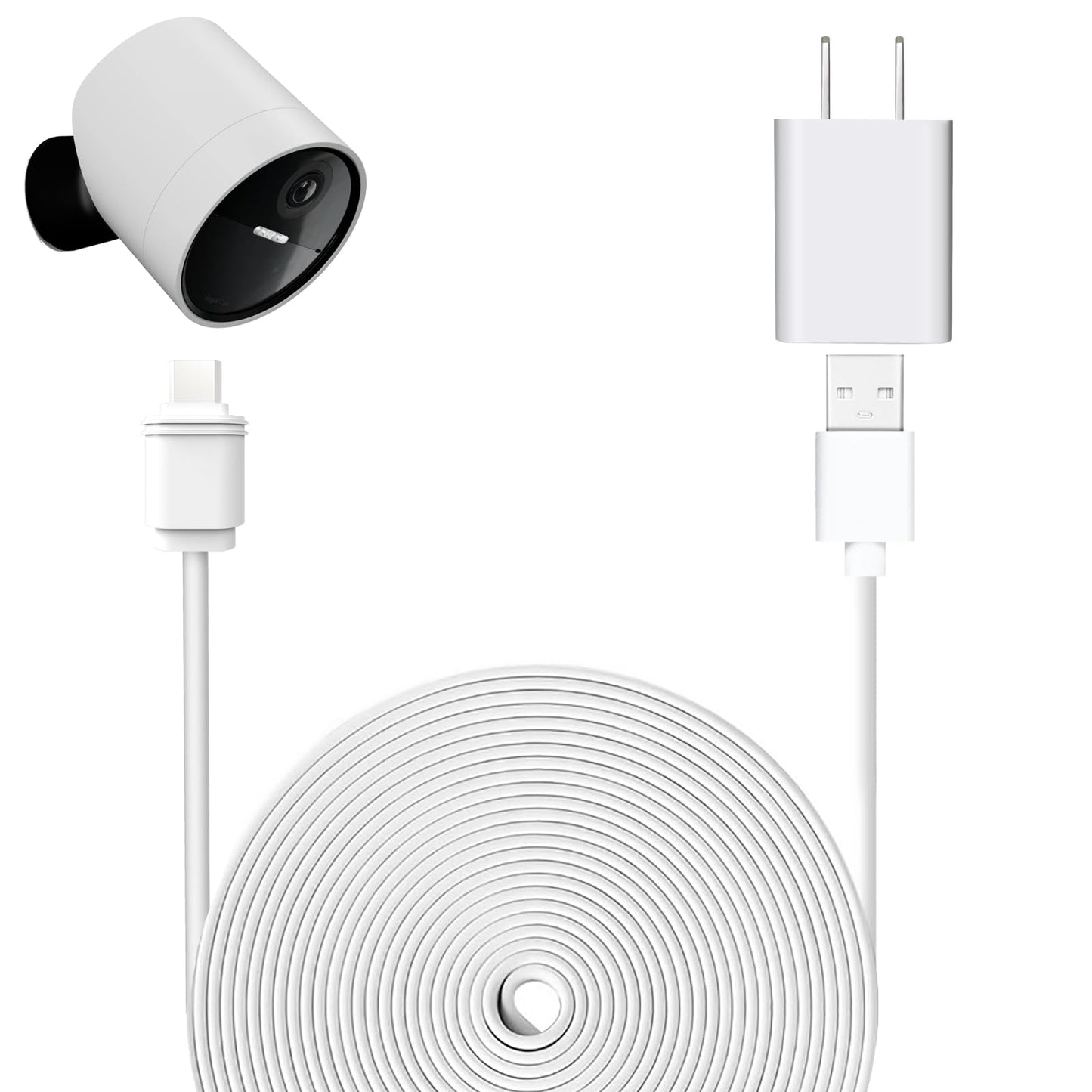 Shyueda 25ft/7.6m Weatherproof Outdoor Charging Micro-USB Head Cable for SimpliSafe Outdoor Security Camera Only (1)