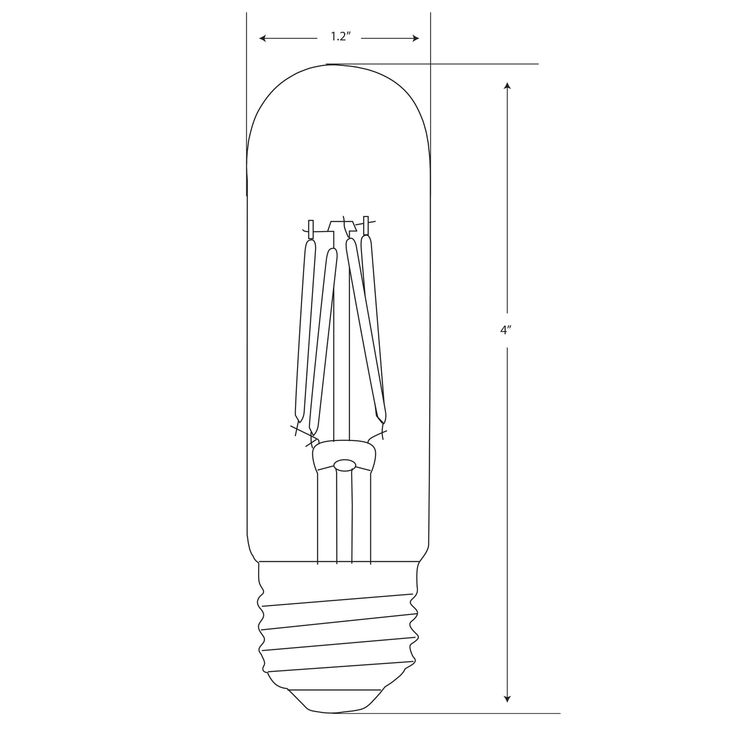 Feit Electric T10 Exposed Filament Light Bulb, 40W Eq