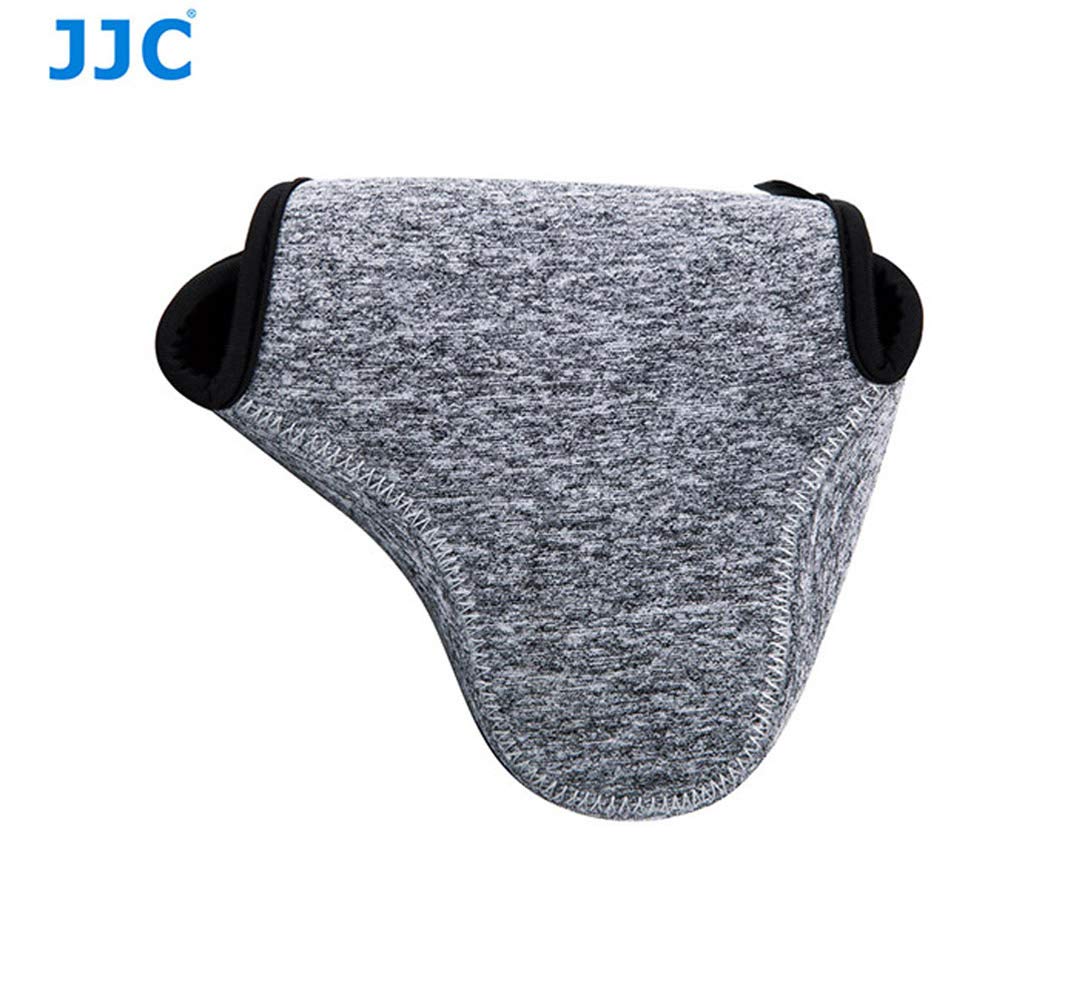 JJC Grey Ultra Light Neoprene Camera Case for Sony a6600 a6500 a6400 a6300 a6100 a6000 a5100 +18-55mm/E 50mm F1.8 Lens, Pouch Bag for Fuji X-T30 X-T20