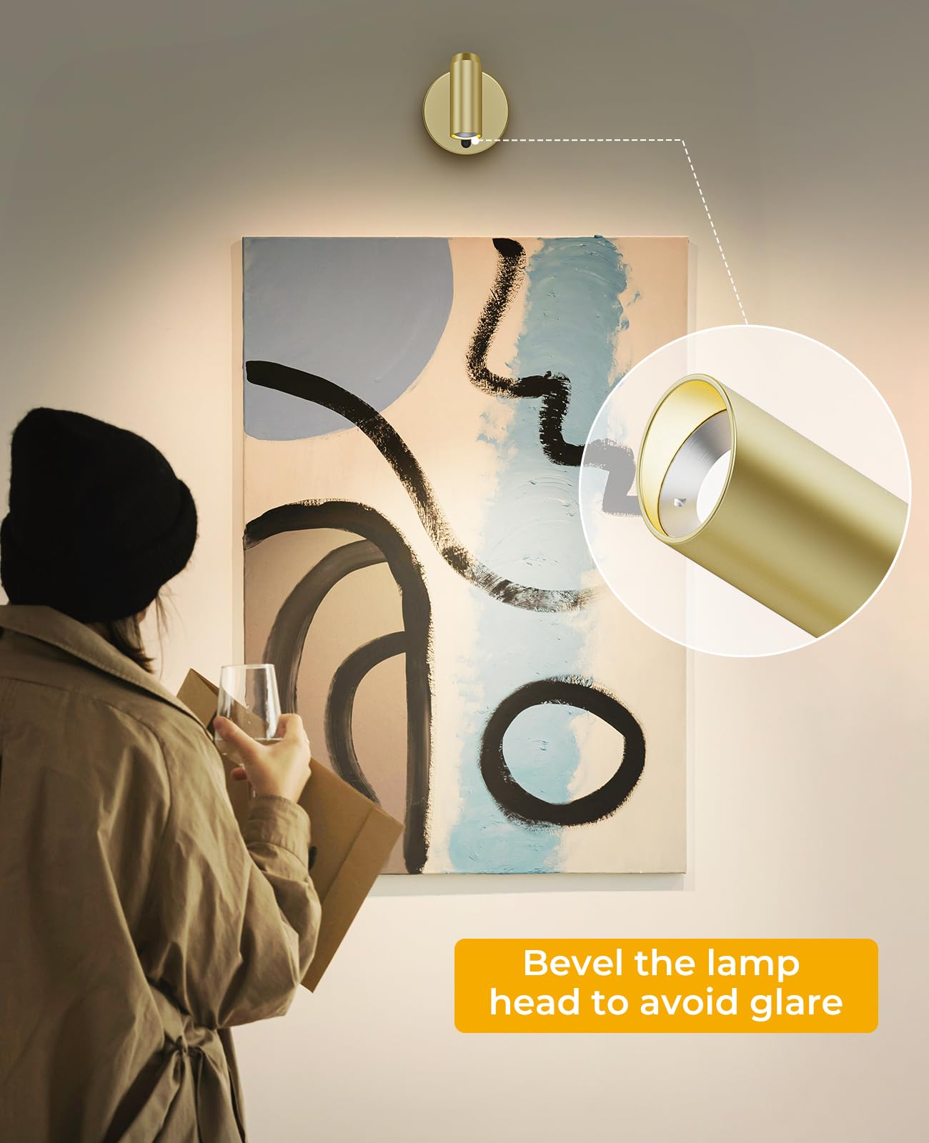 Afyuol Picture Light for Wall, Battery Operated Art Light for Paintings CCT Dimmable Recharging Gallery Battery Wall Light with Remote Control
