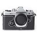 DBZZ Handcrafted Genuine Leather Camera Case, Vintage Half-Wrap Camera Protector For OLYMPUS OM-3 (Black)