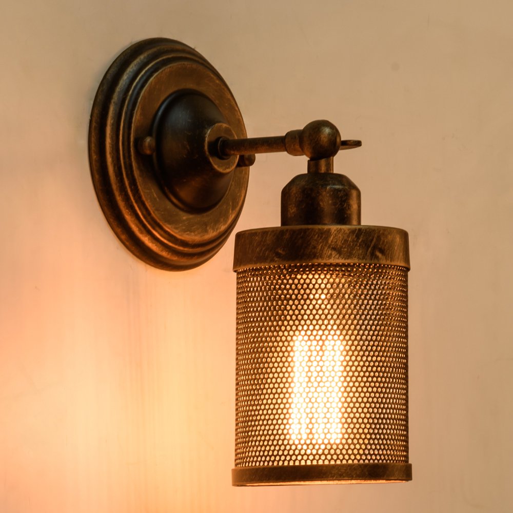 Wall Sconce Industrial Vintage Light 2 Pack, MOONKIST Rustic Fixtures Edison Style Wall Light LED Retro Metal Single Head for Garage Gate Porch