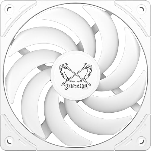 Scythe Wonder Tornado 120 Slim White, 120x120x15mm, PWM Fan, High Static Pressure, 400-2000 RPM, 3.12-26.36 dBA, FDB Bearing, 12V, for Compact