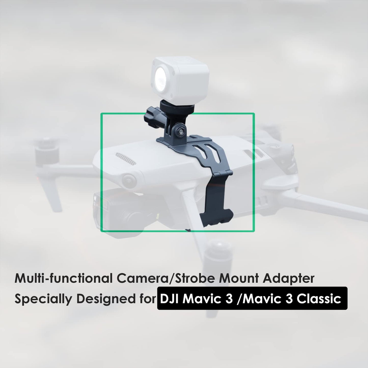 CAPART Multifunctional Adapter Camera Mount Strobe Holding Mount Expansion Bracket for DJI Mavic 3 / Mavic 3 Classic Drone, with 1/4" Screw Hole Fits