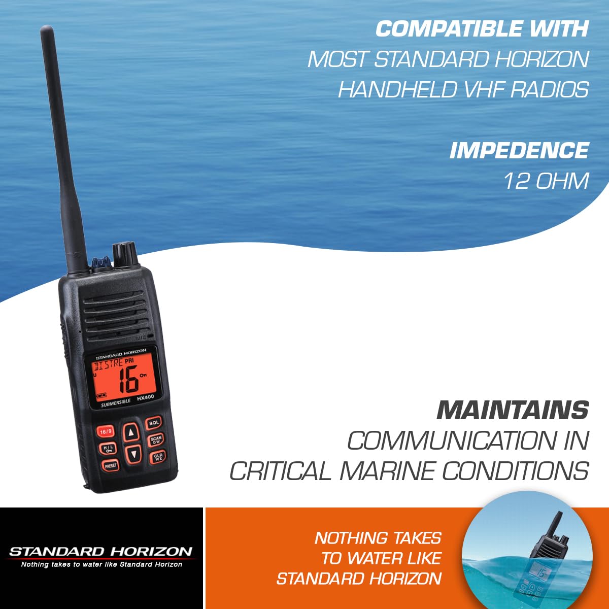 Standard STD-CAT460 Replacement Antenna for Most Handheld VHF Radios