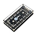 Mustpoint 12 Way 5V RGB LED Splitter Hub with PMMA Case and Magnetic Standoff for ASUS/MSI 5V 3Pin LED Controller with PMMA Case and Magnetic Standoff
