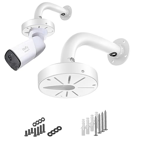 WiTi 6 inch Base Wall Mount Bracket for Surveillance Cameras IP CCTV, Compatible with Eufy Cameras Bullet Dome PTZ,Cable Management Pole Mounting