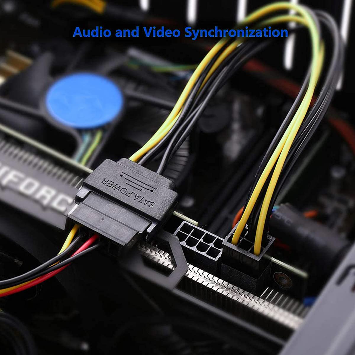 DKARDU 10 Pack SATA Power Cable 15 Pin to 6 Pin PCI Express PCI-E for Graphics Video Card Power Cable Adapter Computer Host, SATA Male to 6 Pin Female