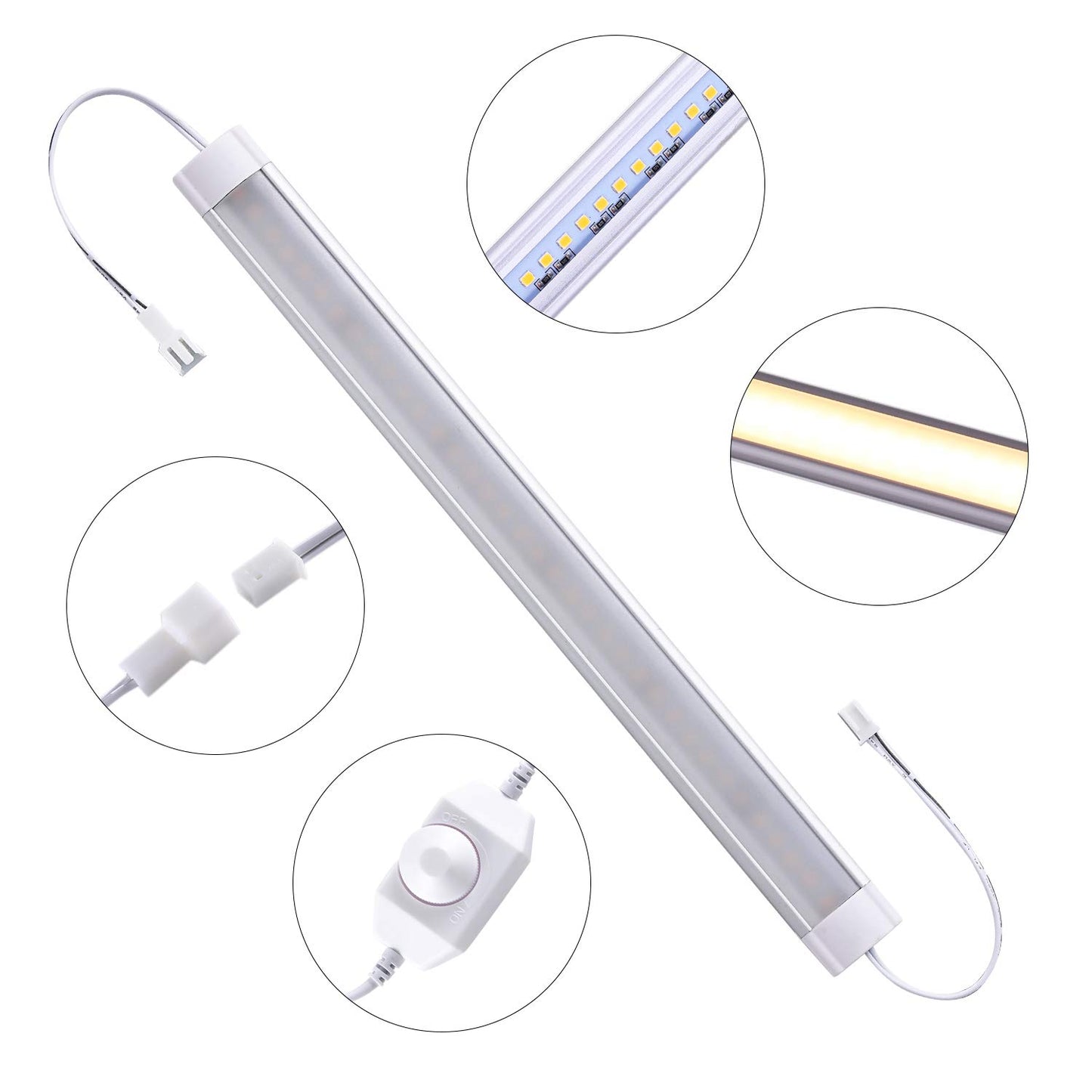 LABOREDUCER LED Under Cabinet Lighting Plug in Warm White 6 Pack,12inches Bar Dimmable Under Cabinet Lights, Under Counter Lights for Kitchen Ultra