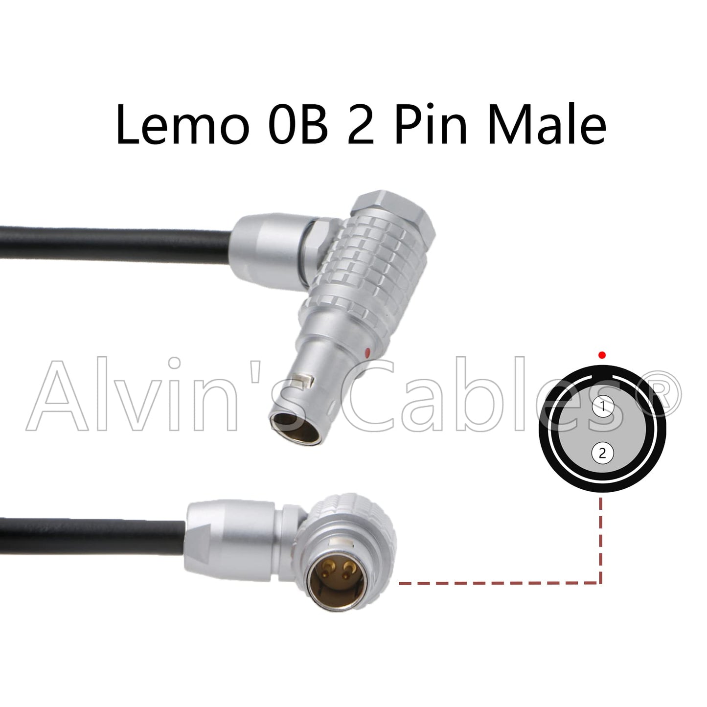 Alvin's Cables D-Tap to 2 Pin Male Right Angle Power Cable for Teradek Bond, Teradek Bolt, SmallHD Monitor 45cm|18inches