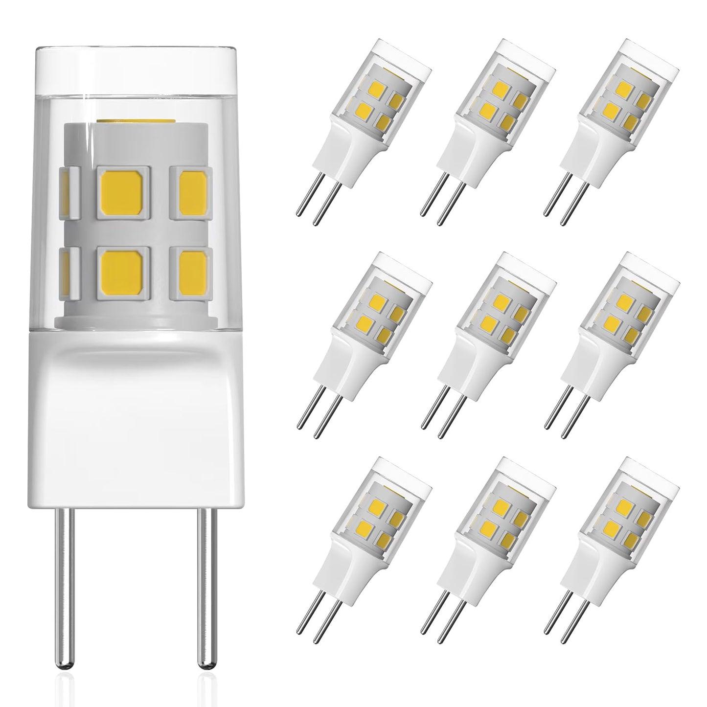 SSQY G8 LED Light Bulb, GY8.6 Bi-pin Base, 3W 120V 20W 35W Halogen Replacement Bulb for Under Counter Kitchen Lighting, Under-Cabinet Light, Puck
