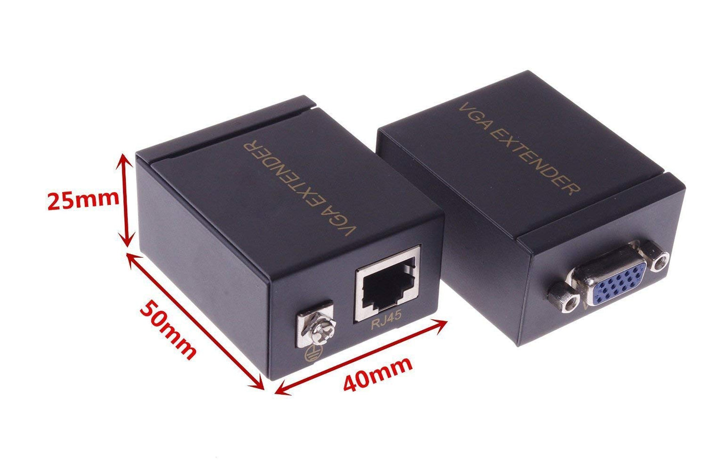 VKBAND VGA Signal Extender Repeater Adapter Over RJ45 Cat Cat6 Network Cable (1 Transmitter + 1 Receiver) (200ft / 60M)