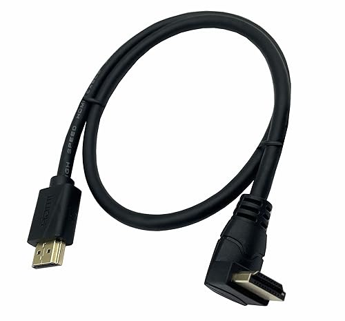 HDMI 2.0 Cable 4K 60HZ, Dafensoy High-Speed HDMI Male to Male 90 Degree Elbow Cable, Support 4K Ultra HD 3D 1080P Ethernet and Audio Return ARC