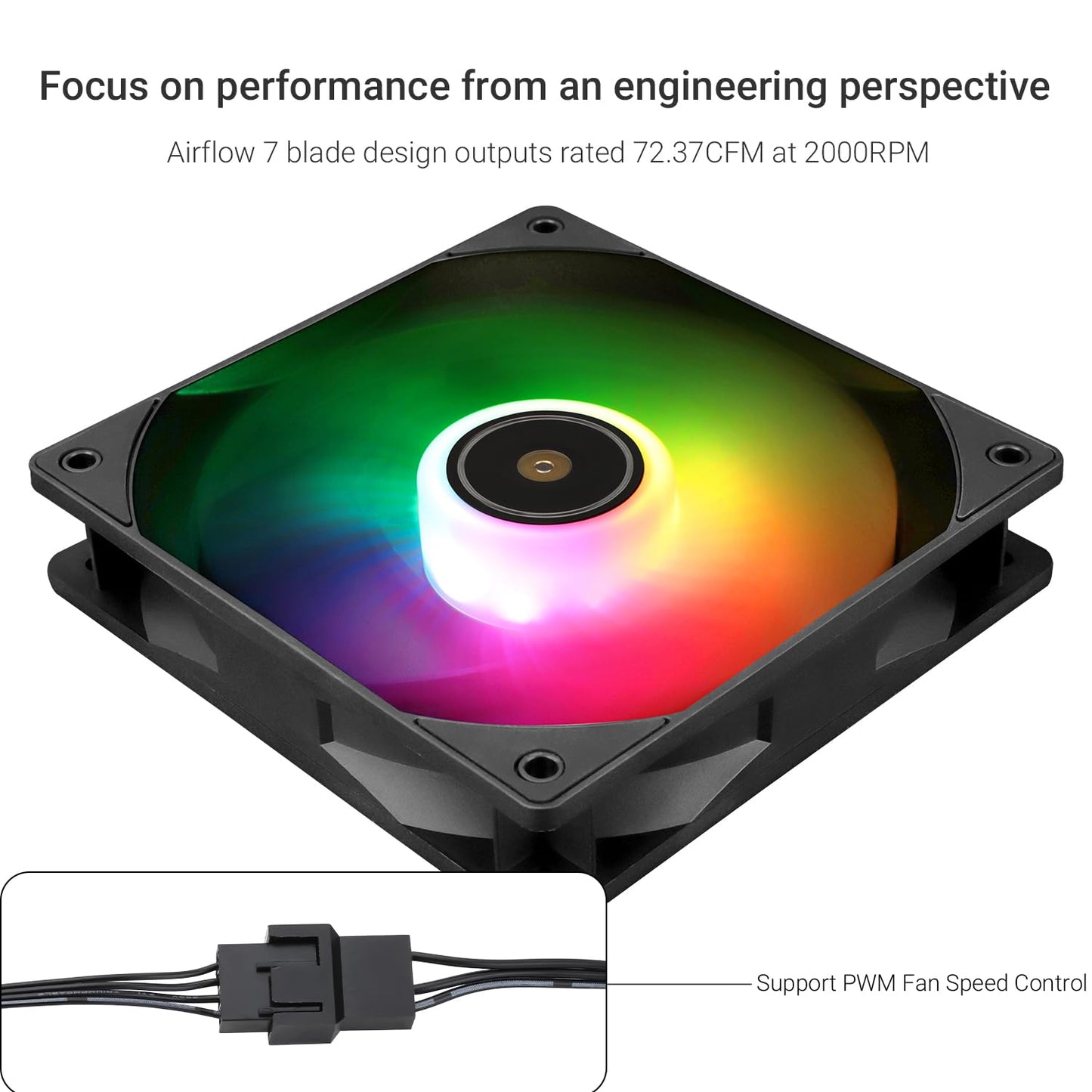 Thermalright TL-E12B-S V3 CPU Fan Cooler,with High Speed 2000RPM,120mm Cooling PWM Fan,Computer Case Cooling Fan ARGB (TL-E12B-S V3)