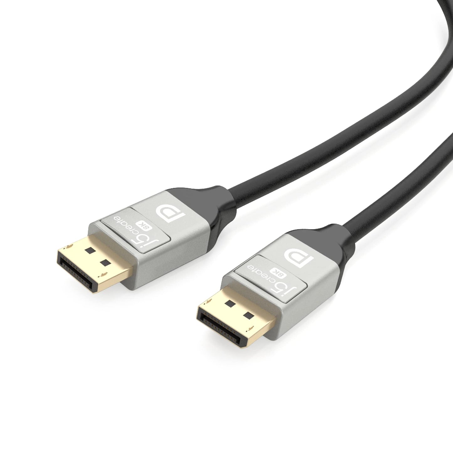 j5create VESA Certified 8K DisplayPort Cable, Supports DP 1.4, 4K@120Hz, 8K@60Hz, HDR for Gaming Monitor, TV, PC, Laptop - 6.6ft (JDC43)