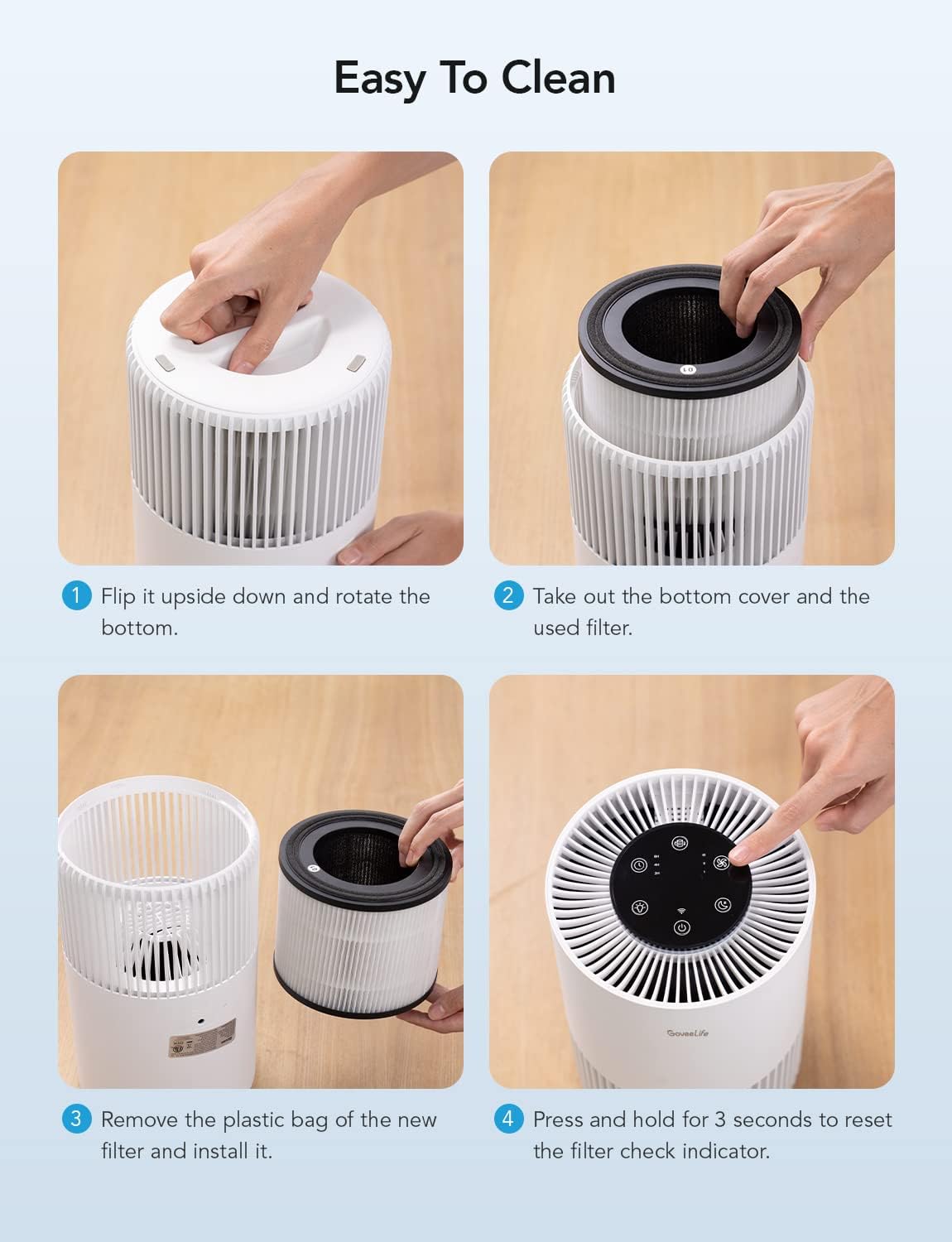 GoveeLife Air-Purifier Replacement Accessories only for H7120101, 1 Pack, H11 HEPA