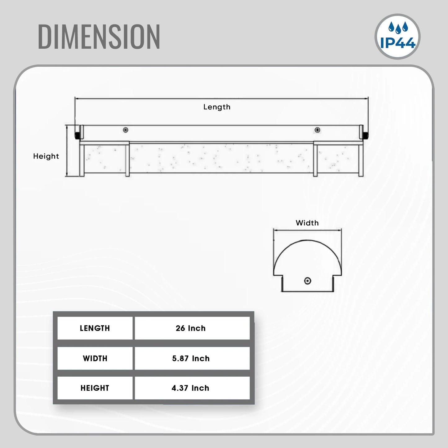LEDMyplace 25W, 26 inch Bathroom Vanity Light Fixture, 1950LM, CCT Changeable (3000/4000/5000K), Dimmable, ETL Listed, Bathroom Linear Wall Light Bar