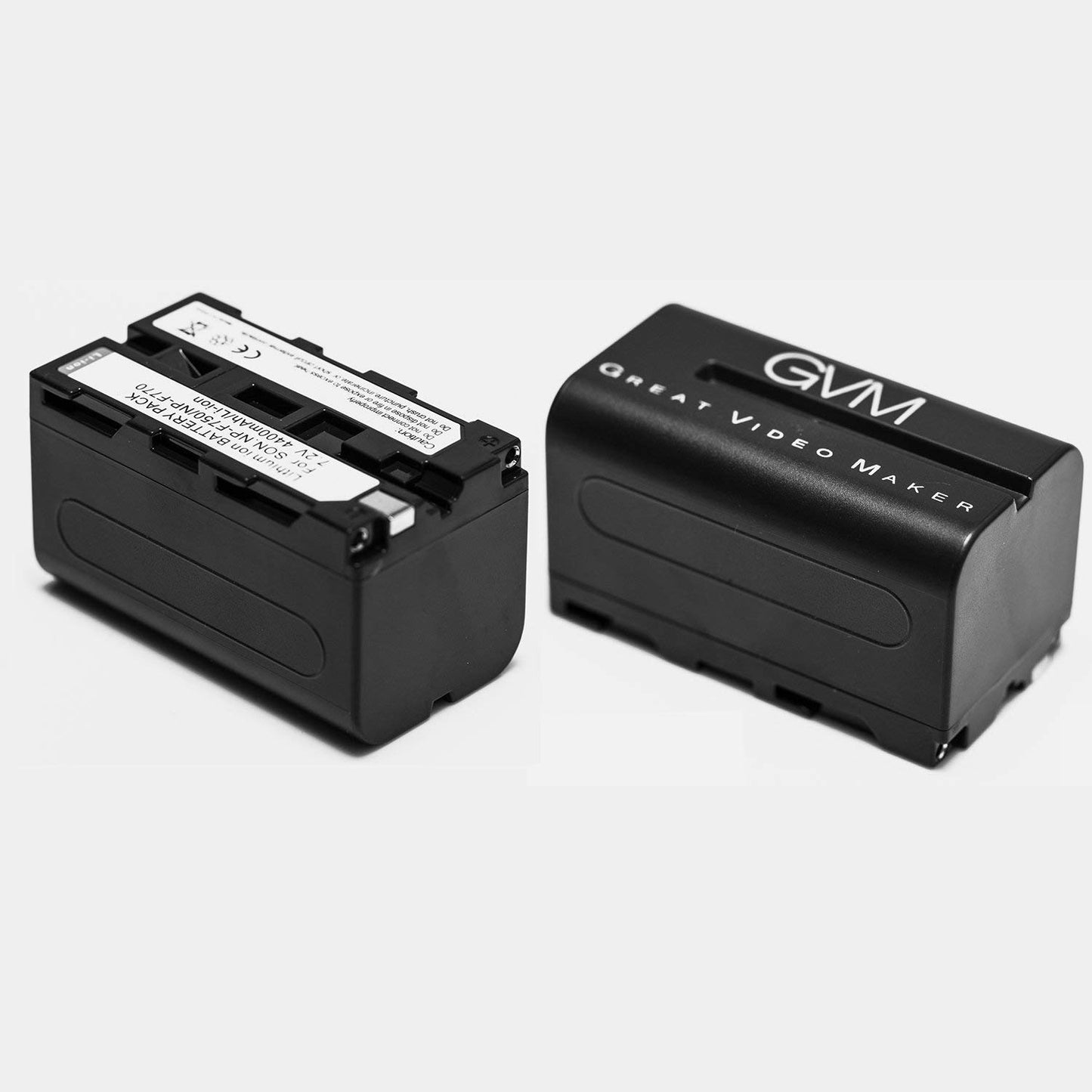 GVM 2 Pack NP-F750 Replacement Batteries and Chargers for NP-F975, NP-F960, NP-F950, NP-F930, NP-F770, NP-F750, NP-F550, DCR, DSR, HDR, FDR, HVR, HVL