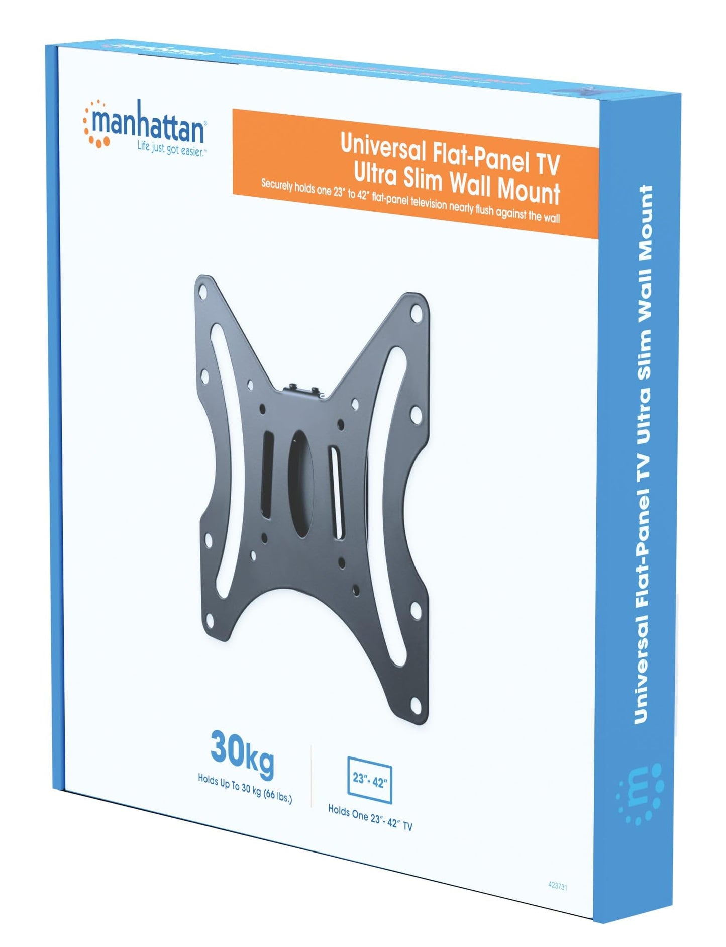 Manhattan 423731 423731 Universal Flat Panel TV/TV Ultra Thin Monitor Wall Mount (Wall Mount) for 17"-37" TVs