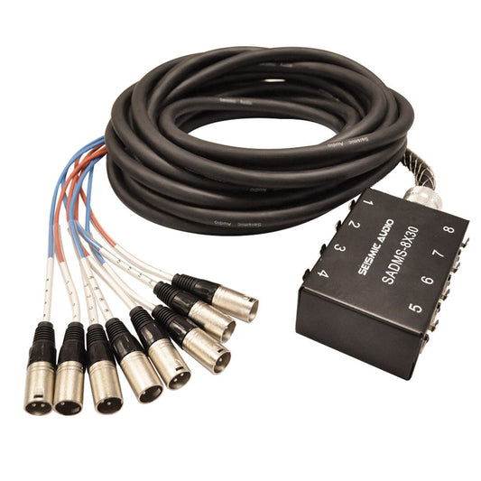 Seismic Audio SADMS-8x30 8 Channel Compact Sub Snake, 30-Feet Pro Audio Drop Snake