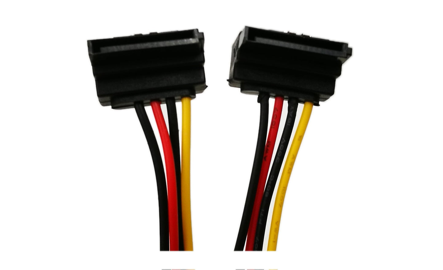 zdyCGTime 90 Degree SATA 1 to 2 Y Splitter, 15Pin Male to 2 Female Interface Extension Cable with Latch Power