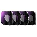 NEEWER ND Filter Compatible with GoPro Hero 13 12 11 10 9 Black, 4 Pack ND4 ND8 ND16 ND32 Neutral Density Lens Filter Kit HD Multicoated Slim Action