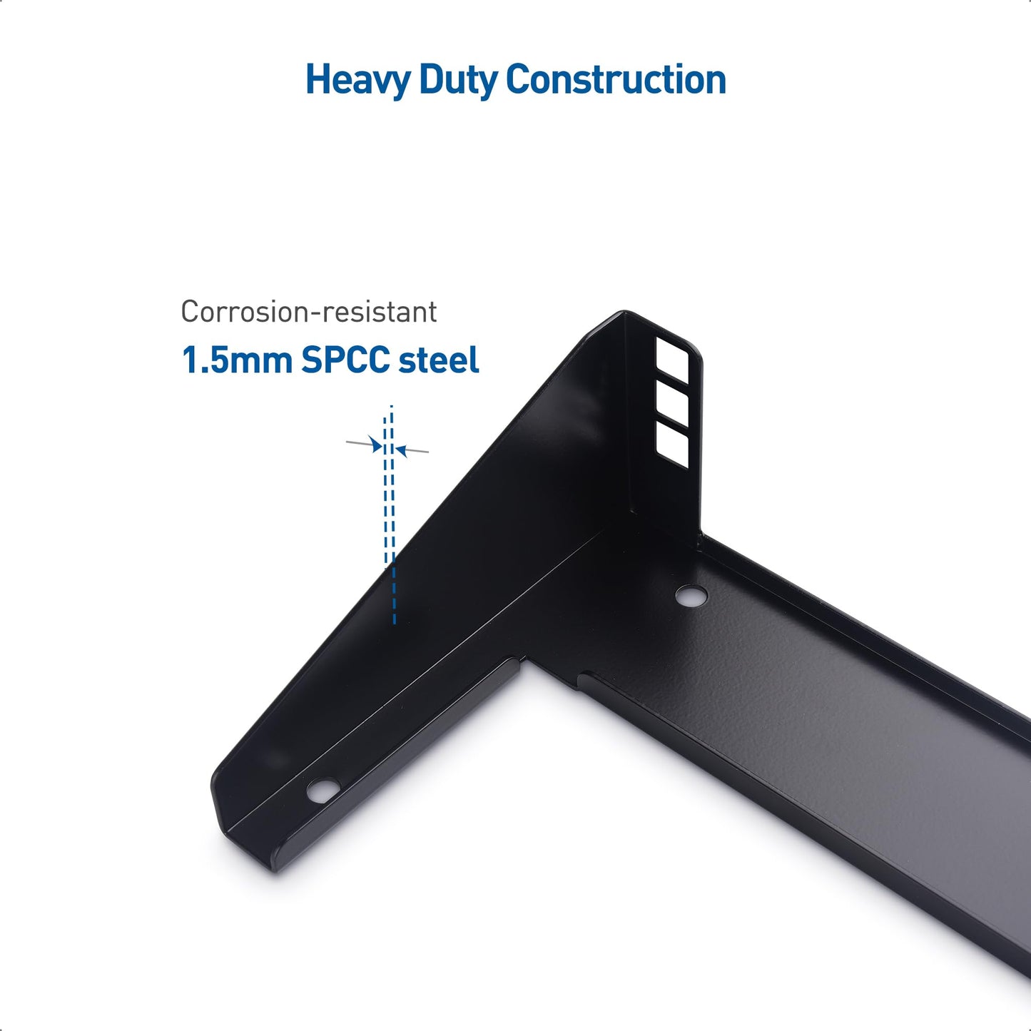 [Enhanced] Cable Matters Max 170 lbs Heavy Duty 19-inch Vertical 1U Wall Mount Rack Patch Panel Bracket, Versatile Vertical and Horizontal