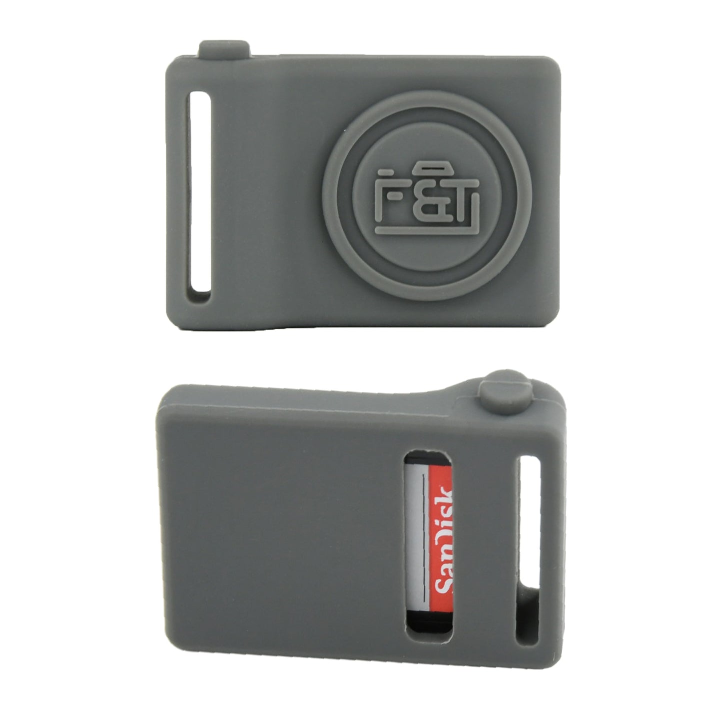 Foto&Tech Silicone SD Memory Card Holder Sleeve, Mini Camera-Shaped SD Card Storage, Camera Strap Mountable, Lug Ring Compatible, Gift