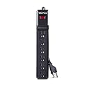CyberPower CSB6012 Essential Surge Protector, 1200J/125V, 6 Outlets, 12ft Power Cord, Black