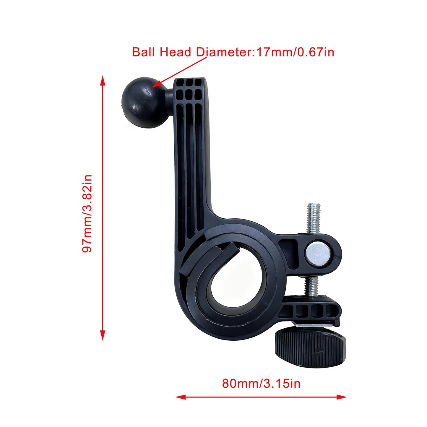 UltAlt 2 Pack Bike Phone Holder Handlebar Mount Clamps Replacement 17mm Ball Head Joint Stand Adapter for Motorcycle Phone Mount Holder Bicycle Handle