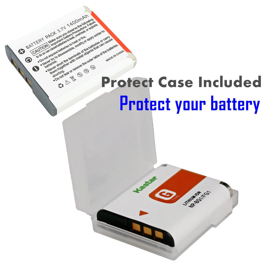 Kastar NP-BG1 Battery (1-Pack) and Charger Kit for Sony NP-FG1, BC-CSG and Sony Cyber-Shot DSC-H50, Cyber-Shot DSC-H10, Cyber-Shot DSC-W120