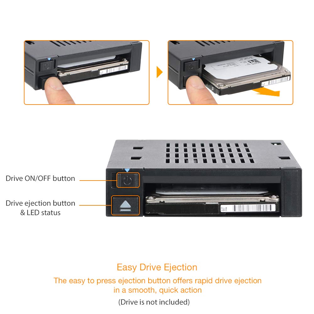 ICY DOCK 1 Bay 2.5 SAS/SATA HDD/SSD Docking Enclosure for External 3.5” Bay | flexiDOCK MB521SP-B