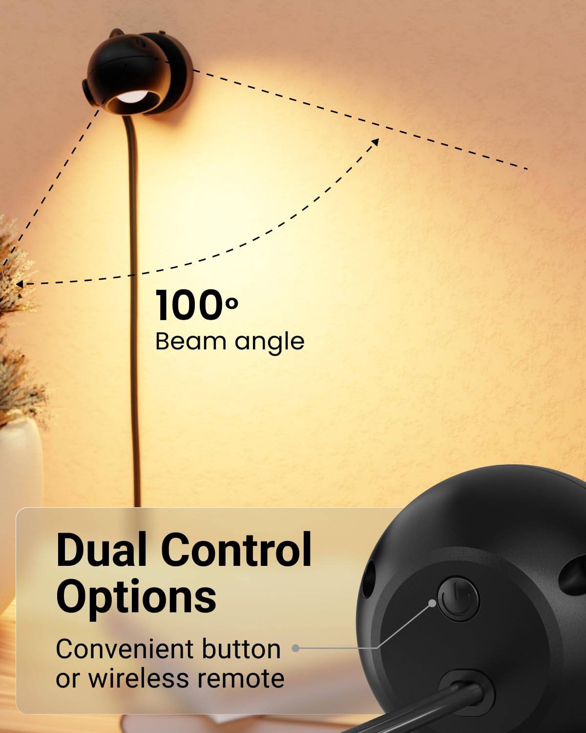 Sunco Spot Lights Indoor, LED Uplighting Ceiling Spotlight Fixtures, Plant Light Décor, 300 LM, 3W, Selectable CCT 2700K/4000K/5000K, 50000 Lifetime