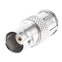 uxcell BNC Female to Quick F-Type Male F/M Adapter Connector Silver Tone