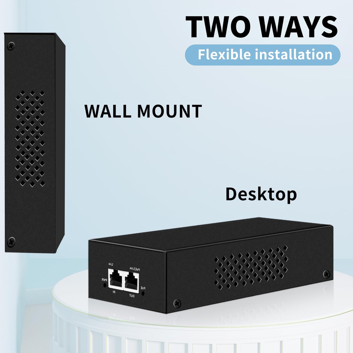 PoE Injector Up to 90w Power Supply, 2.5 Gigabit PoE Adapter for IP Cameras and VoIP Phones Network Distance Up to 328 ft. PoE Power Supply IEEE