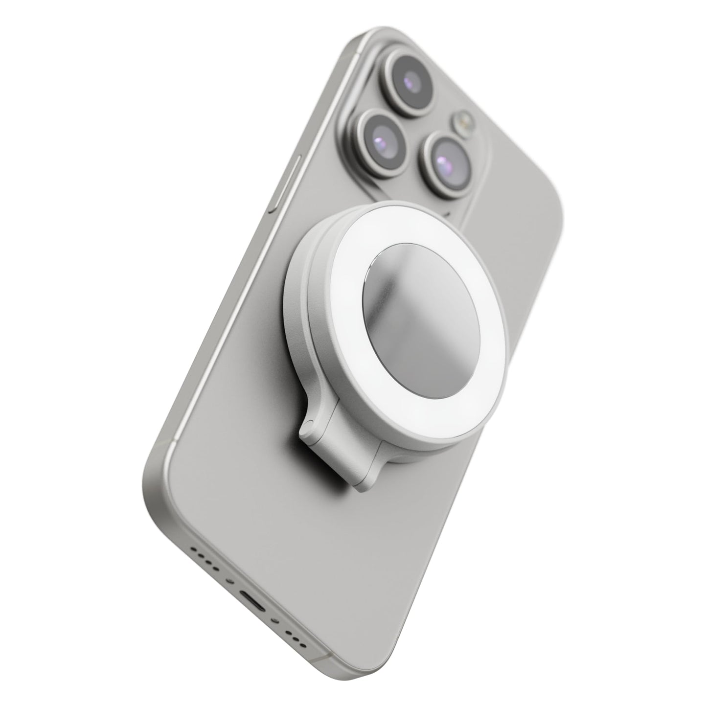 ShiftCam SnapPocket Light - LED Selfie Ring Light with Four Brightness Settings and Built in Battery - Magnetic Mount Snaps on to Any Phone
