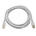 Monoprice 15ft USB 2.0 A Male to A Male 28/24AWG Cable (Gold Plated) - WHITE for Data Transfer Hard Drive Enclosures, Printers, Modems, Cameras