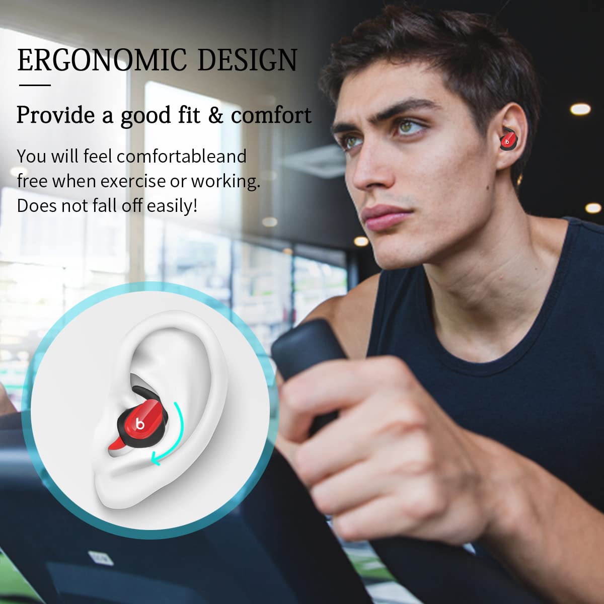 [5 Pairs] for Beats Studio Buds Ear Hooks, Soft Silicone Sport Anti Slip Studio Buds Ear Covers Compatible with Beats Studio Buds Earbuds 2021 [NOT