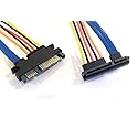 SATA 22 Pin Male to 22 Pin Female Right Angle Cable 12 Inches