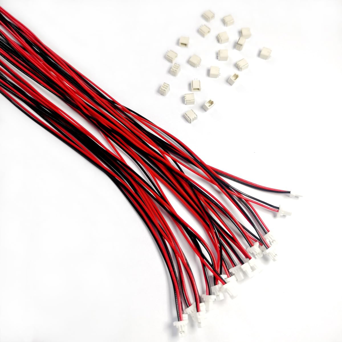 BOJOUL for 20 Sets JST SH 1.0mm 2 Pin Male Connector and 28AWG Female Connector Plug with Wire Cable 20cm Used in PCB Toys Household Appliances etc