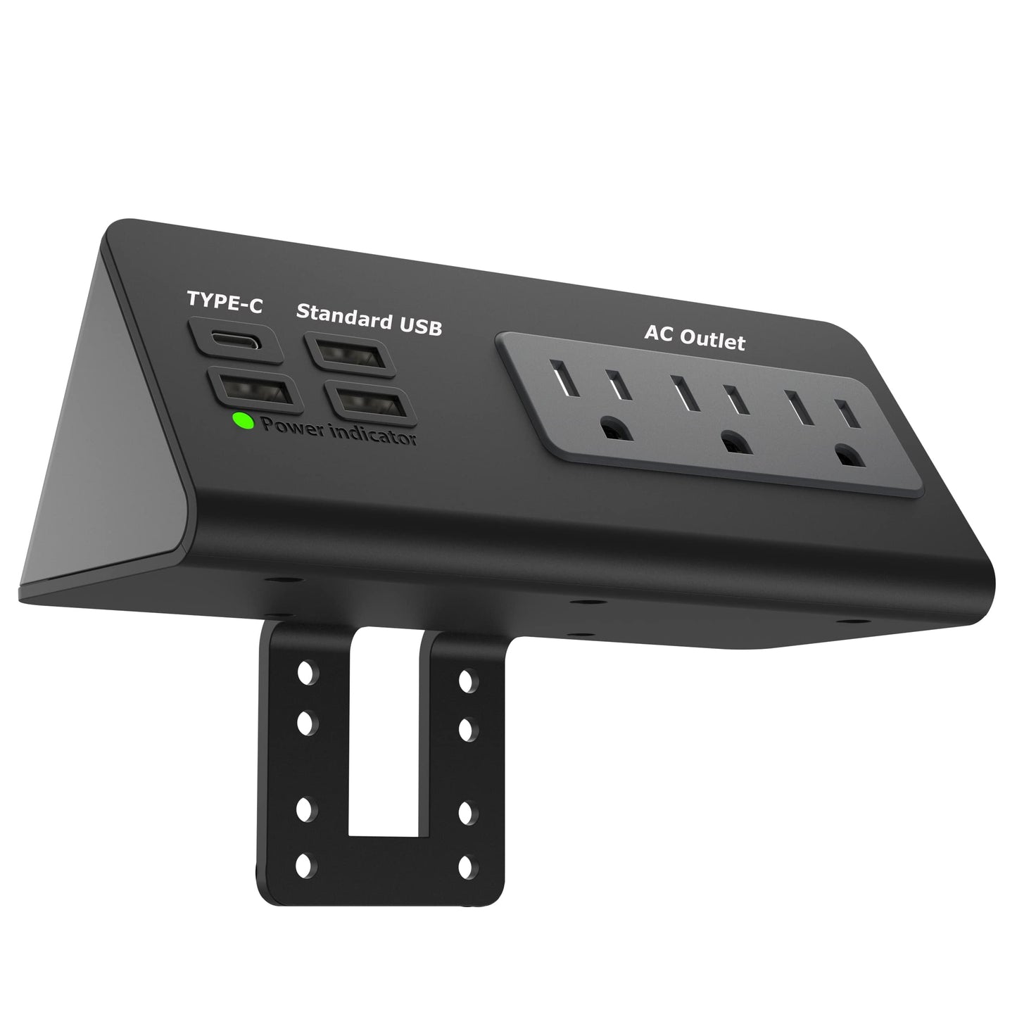 Power Charge Station Edge clamp Mount with USB-C Ports?Tabletop Surge Protector, Desk Clamp Power Sockets with 3 AC Outlets and 4 Fast Charging USB