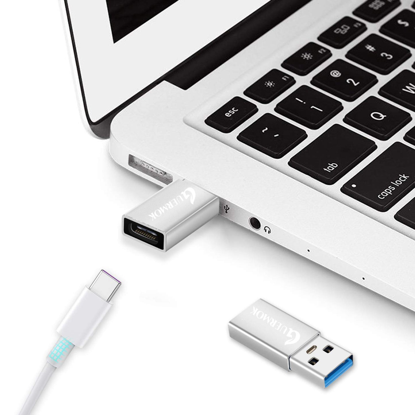 Guermok USB C to USB Adapter 3.0(2-Pack), USB C Female to USB Male Adapter Compatible with Phone13 14 15 16Pro Max Pad, Laptops PC Power Banks…