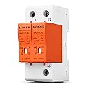 Baomain 2P (1P+N) Surge Protective,420V AC 40kA,BMD1-C40 Single-Phase SPD with Neutral Protection,DIN Rail Mounting,Flame Retardant Housing