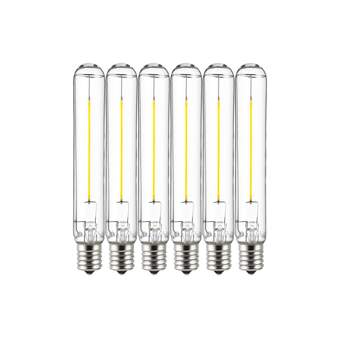 Sunlite LED Filament T6 T6.5 Tubular Light Bulb, 2 Watts (25W Equivalent), 180 Lumens, Intermediate E17 Base, Non-Dimmable, 139 mm, ETL Listed, 2700K