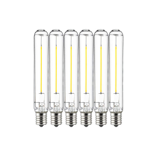 Sunlite LED Filament T6 T6.5 Tubular Light Bulb, 2 Watts (25W Equivalent), 180 Lumens, Intermediate E17 Base, Non-Dimmable, 139 mm, ETL Listed, 2700K