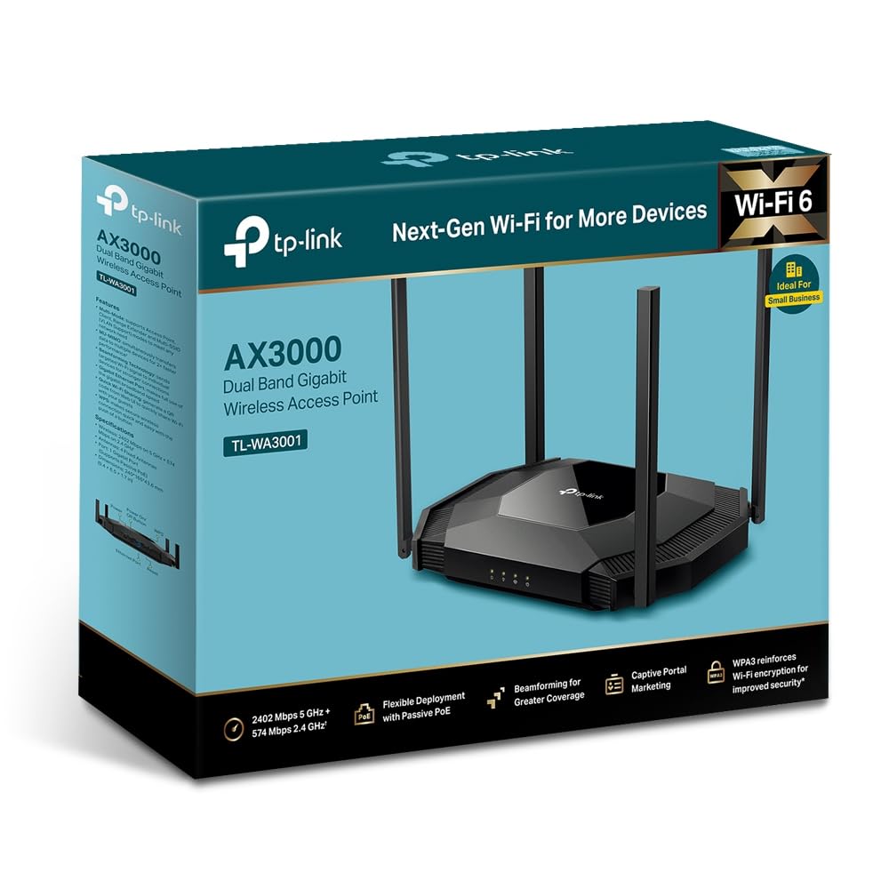 TP-Link TL-WA3001 WiFi 6 AX3000 Wireless Gigabit Access Point | Desktop Wi-Fi Bridge | HE160 & Beamforming | Supports Multi SSID/Client/Range Extender