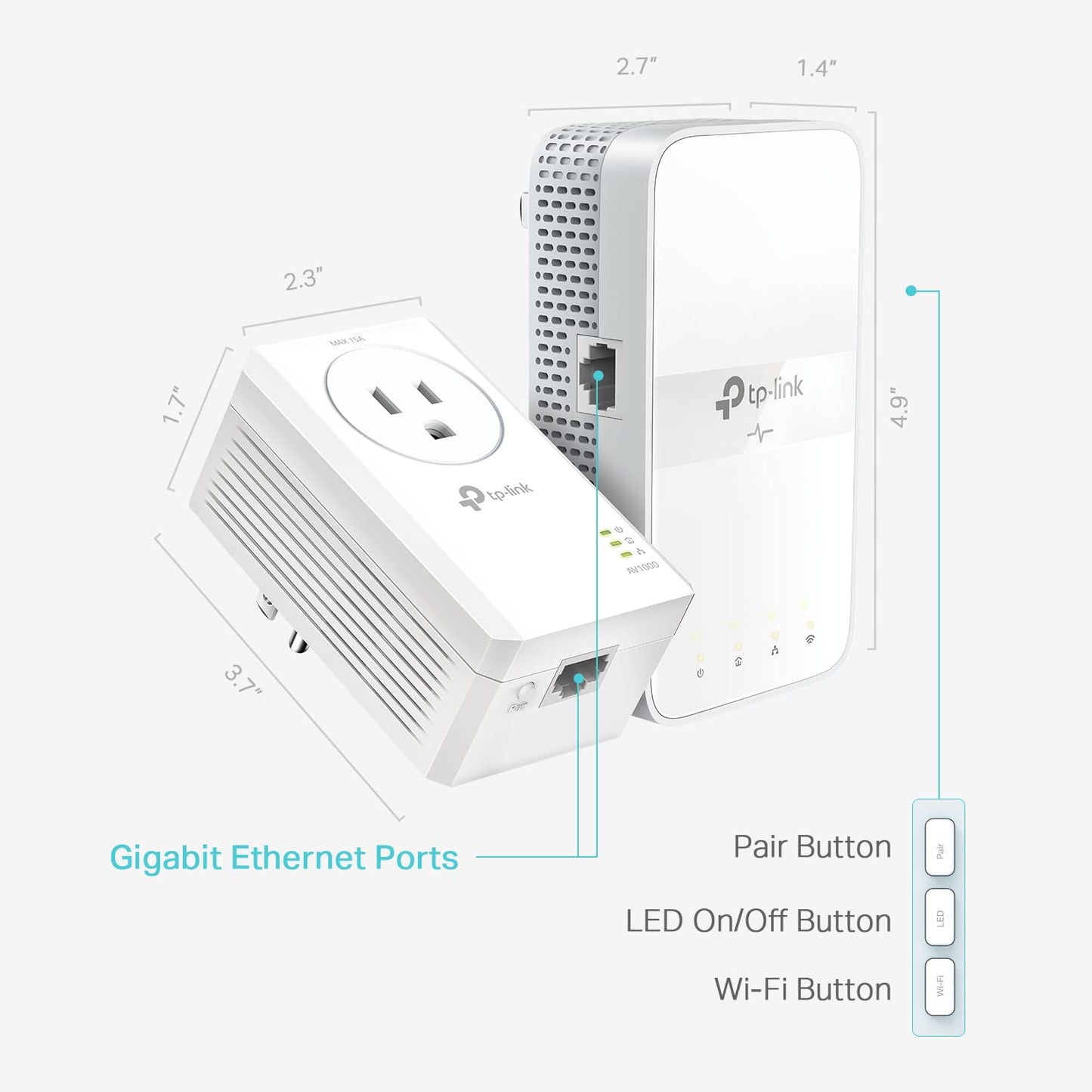 TP-Link Powerline WiFi Extender TL-WPA7617 KIT - Includes AV1000 Powerline Ethernet Network Adapter and AC1200 Dual Band Extender, Gigabit Port
