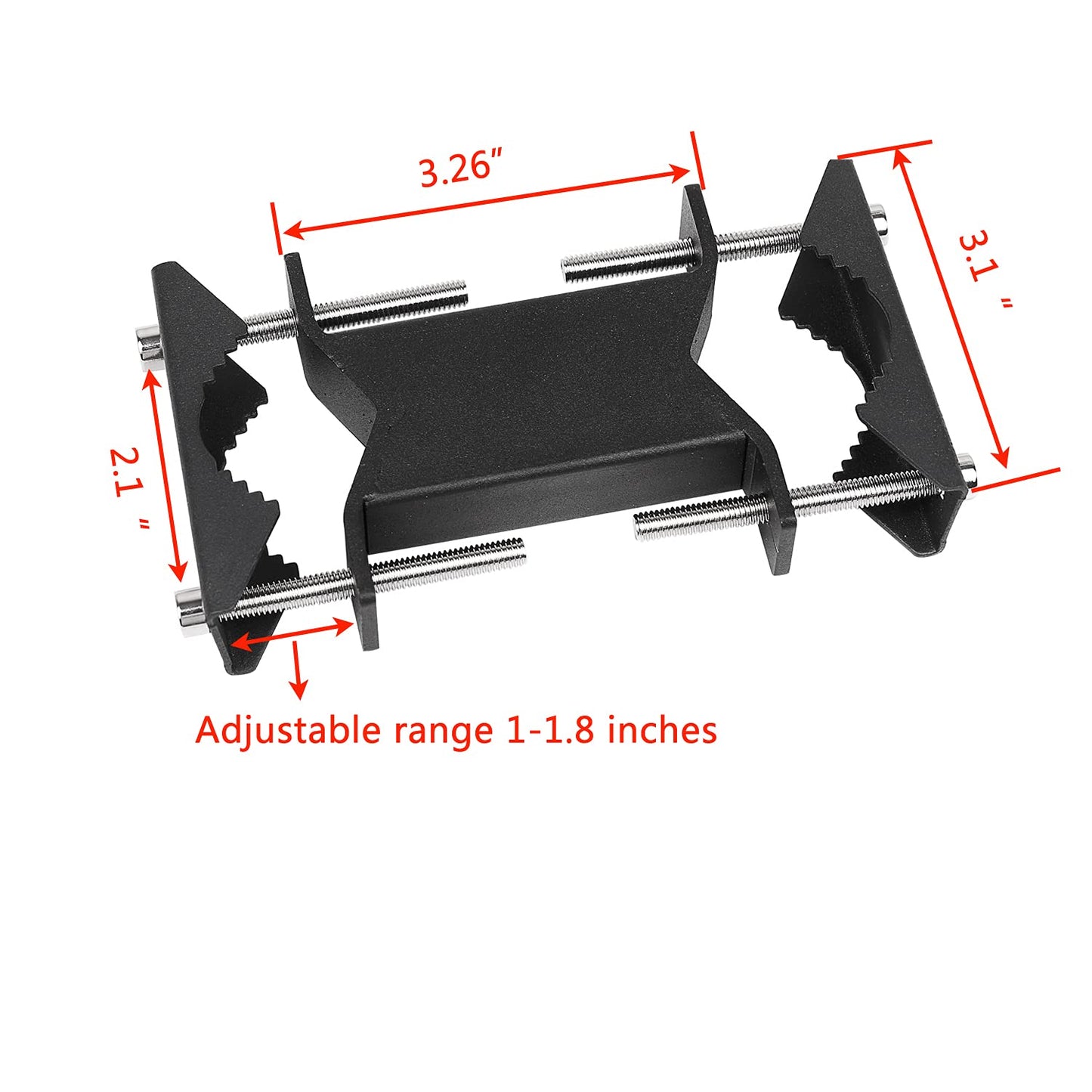VANROUG 2 PCS Heavy Duty Antenna Mount Clamp, Wall Mount Antenna Mast Clamp V Jaw Bracket, TV Antenna Mounting Hardware for TV CB Ham Outside Home