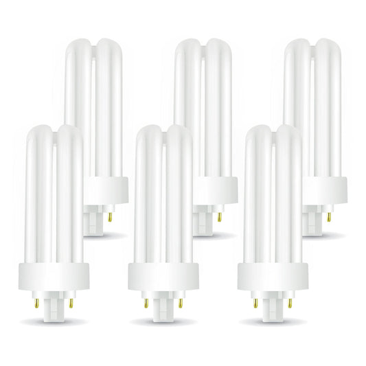 Circle PLT-26W 865 26-Watt Triple Tube Compact Fluorescent Bulb | GX24q-3 4-Pin | 6500K Daylight White | Replaces Sylvania CF26DT/E/IN/865 | 6-Pack