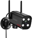 DEKCO Wired 2K Security Camera Outdoor, 180° Pan & 270° Coverage, 24/7 Constant Power Surveillance, Full Color Night Vision, AI Human Detection, Cloud